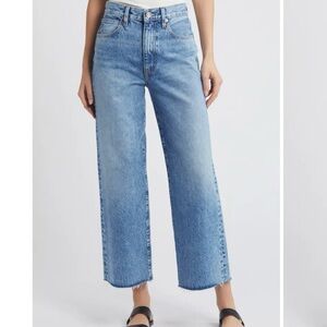 SLVRLAKE Grace Crop High Waist Wide Leg Nonstretch Jeans Size 27 $319